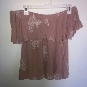 Off shoulder floral blouse.
